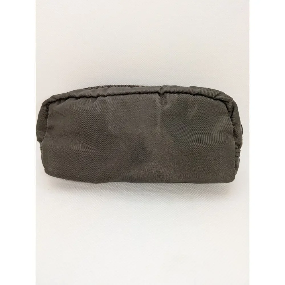 PRADA Pouch Tessuto Green Nylon Khaki Authentic Zip Bag